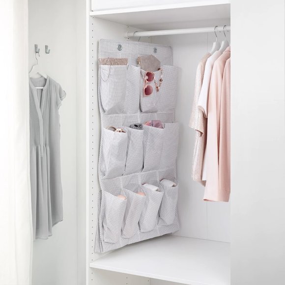 IKEA STUK Hanging shoe organizer with 16 pockets, white gray - Picture 5 of 16